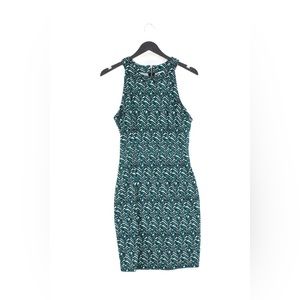 H&M Green and White Tropical Dress Size 4